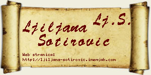 Ljiljana Sotirović vizit kartica